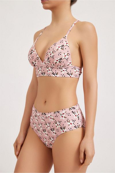 Katia&Bony Flowers Women's Bikini Bottom Powder