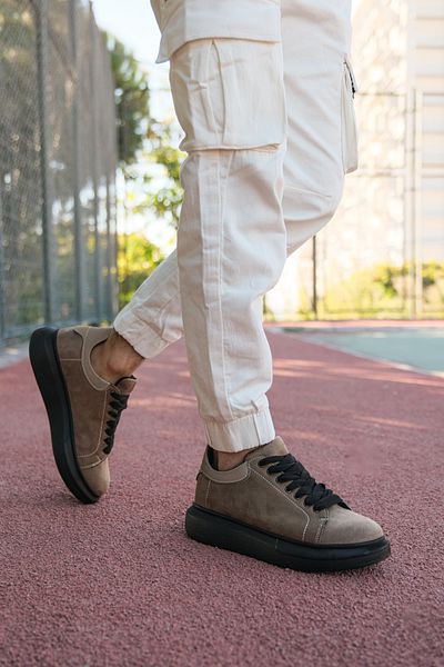 Riccon Ανδρικά αθλητικά παπούτσια Suede Mink Black0012360