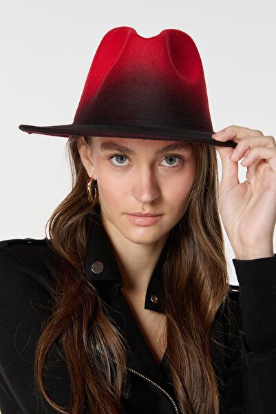 MARBERRY Red Gradient Fedora Hat