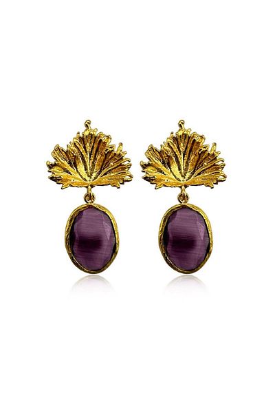 Ma Atölye Naly Handmade Plum Cat Eye Earrings