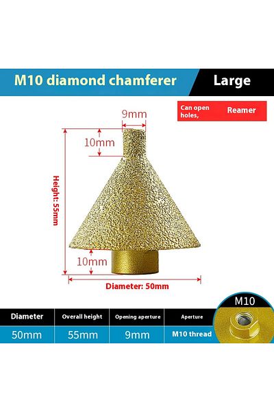 Choice M10-50mm-open M10 38/50mm Enlarged Hole Beveling Chamfer Dill Bit Threaded Polishing Utility Tapered