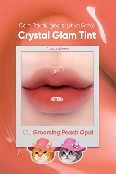 CLIO Clio Crystal Glam Tint - Stickiness, Non-Giving, Intense Glow Peach Opal (15 Grooming)
