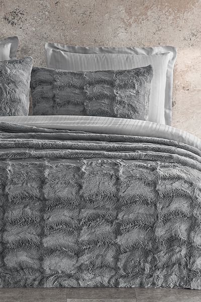 Puffy Frida Anthracite Double Bedspread Set