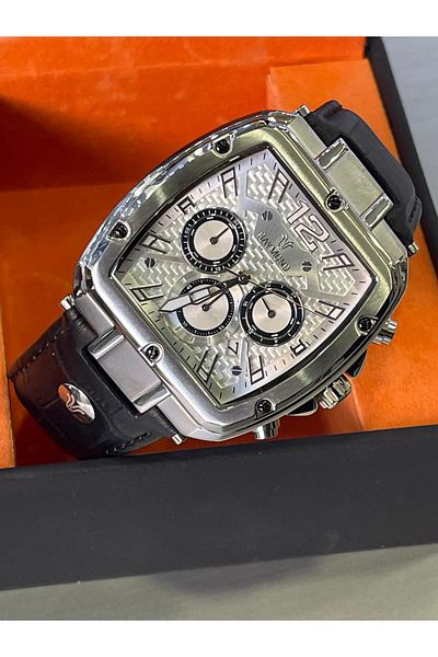 Raymond Square Leather Cord Men's Wrist Watch