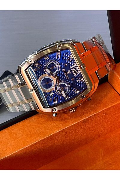 Raymond Square Steel Band Men's Wrist Watch