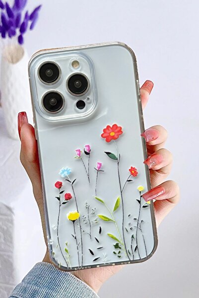 3GEN CASE İPHONE 11 PRO MAX UYUMLU ÇİÇEKLER DESENLİ ŞEFFAF SİLİKON KILIF FLOW...