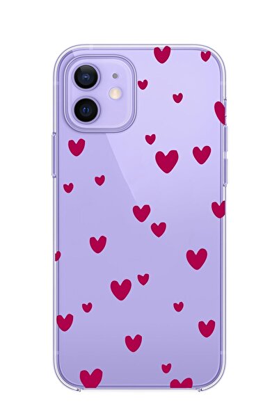 3GEN CASE iPhone 12 & iPhone 12 Pro Compatible Tiny Hearts Patterned Transpar...