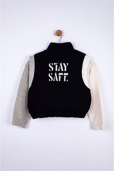 nk kids NK KIDS 35328 ЧЕРНО СЛАМЕНО ЯКЕ ЗА МОМИЧЕ
