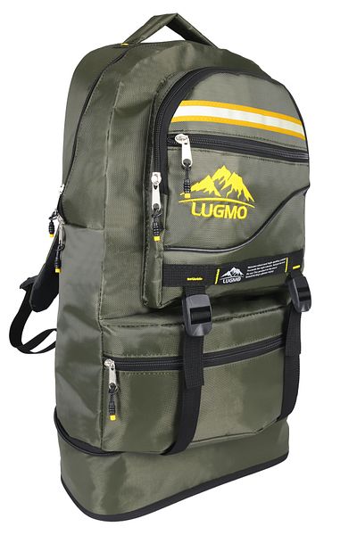 LUGMO Mountaineer Backpack Earthquake Bag with Bellows Reflector 65 Liters Khaki
