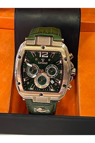 Raymond Square Leather Cord Men's Wrist Watch