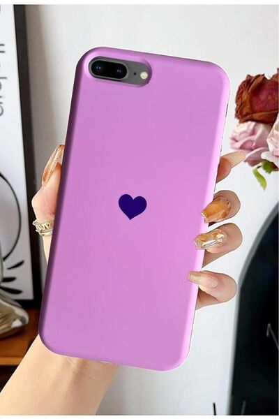 3GEN CASE حافظة مخملية متوافقة مع هاتف iPhone 7 Plus وiPhone 8 Plus مع شعار قلب