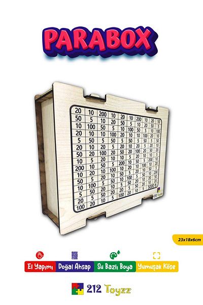 212toyzz Decorative Wooden Luxury Target Piggy Bank Target Box Parabox Money Savings Box Piggy Bank