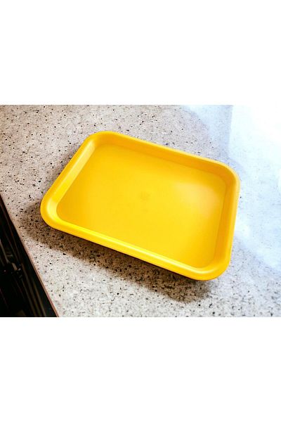 ray plastik Unbreakable Yellow 6 Pieces Serving Tray