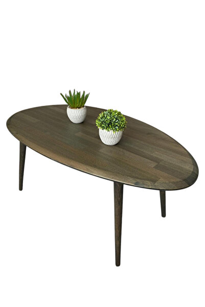 Fawdecor Asimetrik Masif Ahşap Modern İskandinav Oval Açık Meşe / Ceviz / Kes...