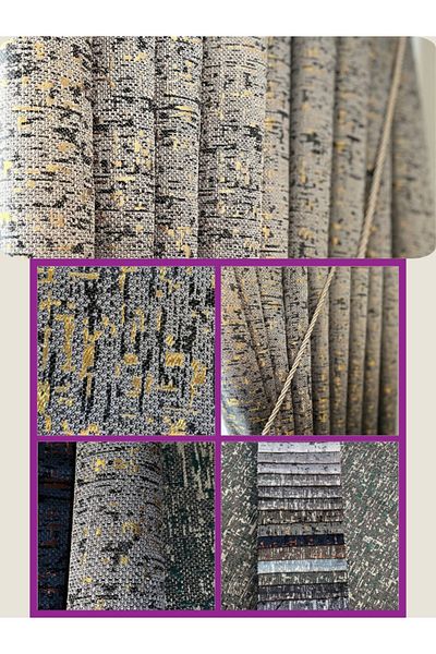 MebelPort Curtain Perla Patterned Background Jacquard Curtain - Single Wing, Tight Pleated (1 X 3)