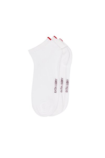 Katia&Bony Run 3-Piece ανδρικές βασικές κάλτσες μποτάκια Λευκές/άσπρες/άσπρες