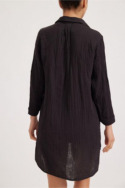 Katia&Bony Damen Hemdkleid Schwarz