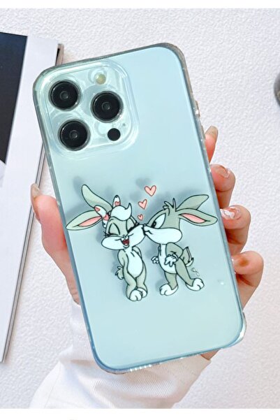 3GEN CASE İPHONE 12 PRO MAX UYUMLU BUGS BUNNY DESENLİ ŞEFFAF SİLİKON KILIF GN88