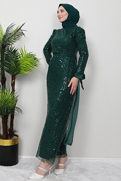GİZ AGİYİM Σμαραγδένιο φόρεμα Berfu Hijab