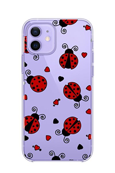 3GEN CASE İphone 12 & Iphone 12 Pro Uyumlu Uğur Böceği Desenli Şeffaf Silikon...