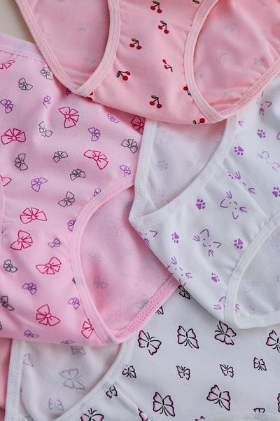 Katia&Bony Girl's 5-Pack Butterfly Patterned Slip Multicolor