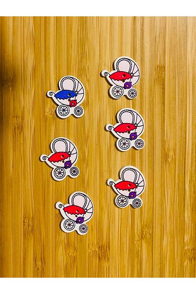 Kartopu Decorative Painted Phaeton Wood Button 29 X 26 Mm. Pack of 6. Mix. V1.