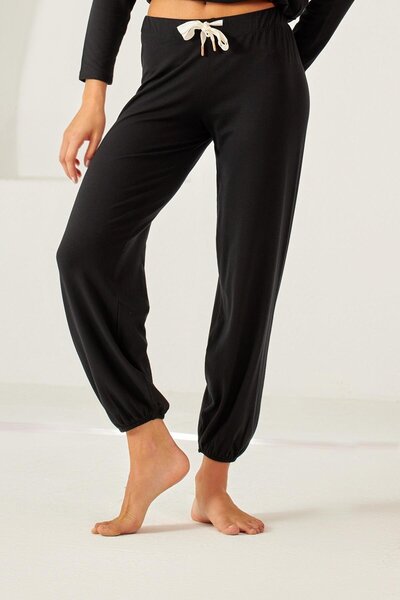 Katia&Bony بنطلون نسائي برباط أسود فاخر