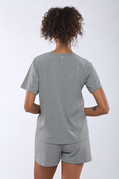 Katia&Bony Γκρι-Melange Γυναικείο Chic T-shirt