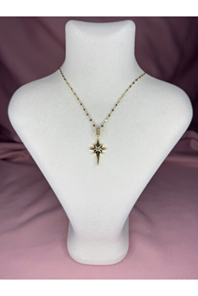 Sharley Kuzey Yıldızı Gold Renk Çelik Kolye