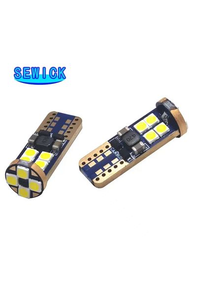 Choice 100 قطعة T10 Canbus 12SMD 3030 12 فولت - 24 فولت لمبة إضاءة جانبية للسيارة بيضاء T10 Canbus خالية من الأخطاء W5w