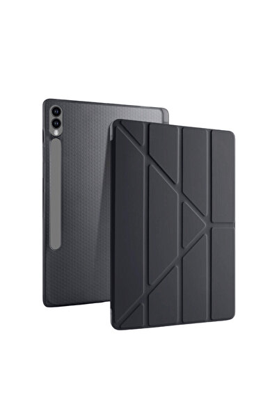 Fuchsia Galaxy Tab S10 Plus Uyumlu 12,4 Inç Akıllı Kalem Bölmeli Standlı Tri Folding Smart Kılıf