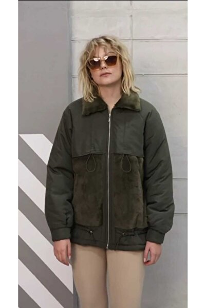 Kısmetin Butiği Kadın Kürklü Mont Kaban Yeşil Vizon Bordo Fark Yaratır Rüzgar...