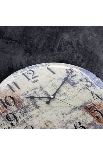 EMORES Dekoratif Cam Bombe Sessiz Mekanizma Duvar Saati 36 Cm