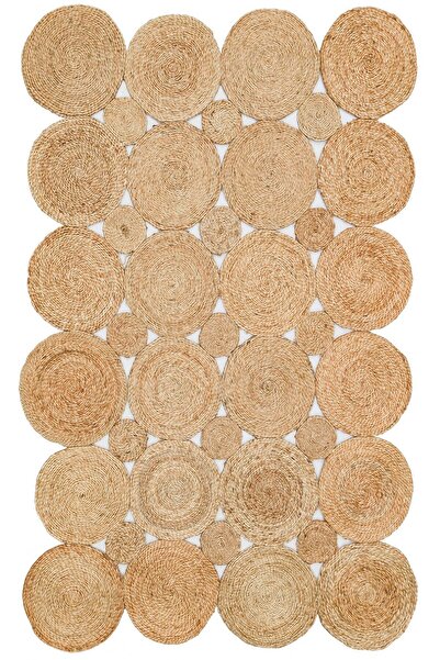 Eko Halı SOLO CA-104 NATURAL XW  Yuvarlak veya Oval El Dokuma Naturel Jüt Has...