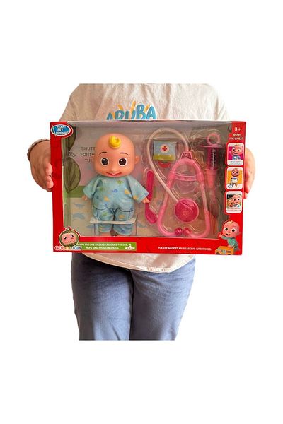 FEN TOYS Coco Melon JJ - مجموعة ألعاب الطبيب باللون الأزرق مع أضواء وأصوات