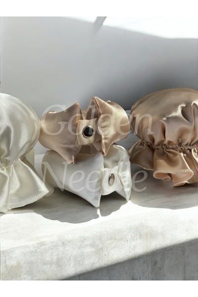 Golden Needle Τριπλό κυματοποιητικό μαλλιών με κουμπώματα, χωρίς θερμότητα, για styling μαλλιών, τσάντα αποθήκευσης καπουτσίνο