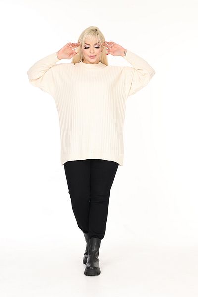 MJORA Crew Neck Comfortable Fit Large Size Knitwear Sweater