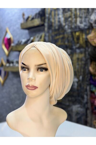 zagreus Kadın açık krem büzgülü salaş bone