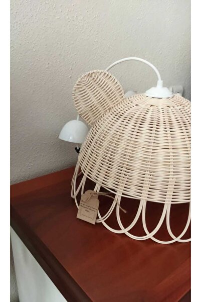 Home Panda Kulaklı Rattan Çocuk Odası Avize