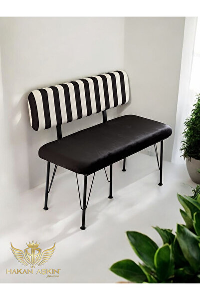 BY HAKAN AŞKIN Metal Ayaklı Metal Alt Kasalı  Black Zebra Combined New 2024 Sırtlı Bench & Bank