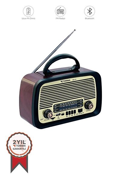 Torima Bluetooth Hoparlör Nostlajik Radyo Speaker NS01 Kahverengi