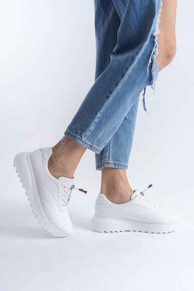 DELSOLERA Elmi̇sa Leather Casual Sneakers - Lace-Up and Thick Sole