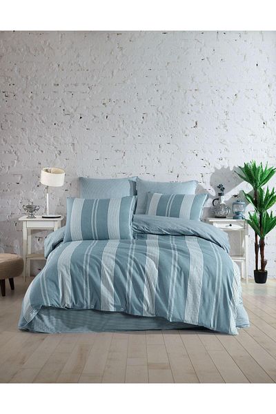 Ecosse 4578 Indigo Cotton Duvet Cover Set Double