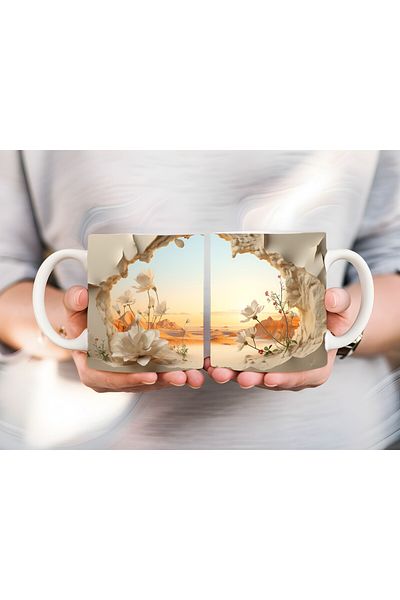 Evion Scenic Shaped Full Size 3D Design Ceramic Mug - Gift Mug