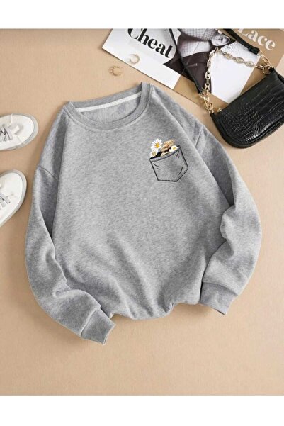 KOZİA OUTDOORS oversize unisex φούτερ με στάμπα με λαιμόκοψη