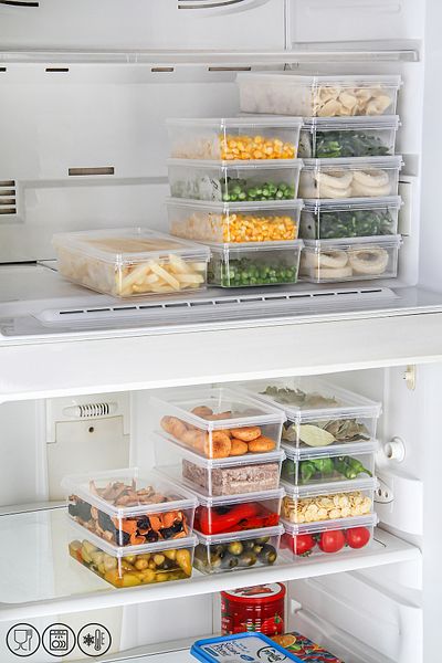 Pazarika 2 Liter 5 Plastic Storage Containers - Self-Covered, Airtight, 24X14X6 cm