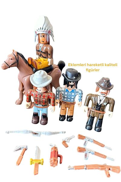 FEN TOYS Robloks Indian Model with Accessories Figure with Horses Toy Imported 13 Pieces