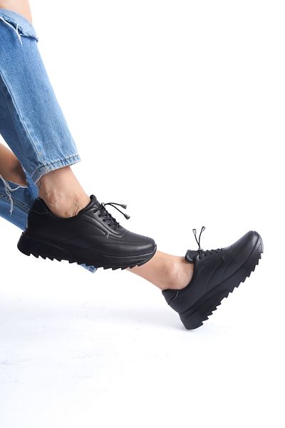 DELSOLERA Elmisa Leather Smart Lace-Up Thick Sole Casual Sneakers