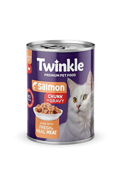 Twinkle Twinkle Somon Parça Etli Soslu Yetişkin Kedi Maması Konserve 400 Gr.