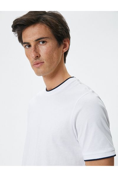 Koton Basic-T-Shirt mit kurzen Ärmeln und Rundhalsausschnitt